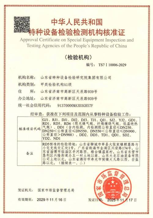 國(guó)投檢測(cè)下屬山東省特種設(shè)備檢驗(yàn)研究院集團(tuán)獲批特種設(shè)備甲類(lèi)